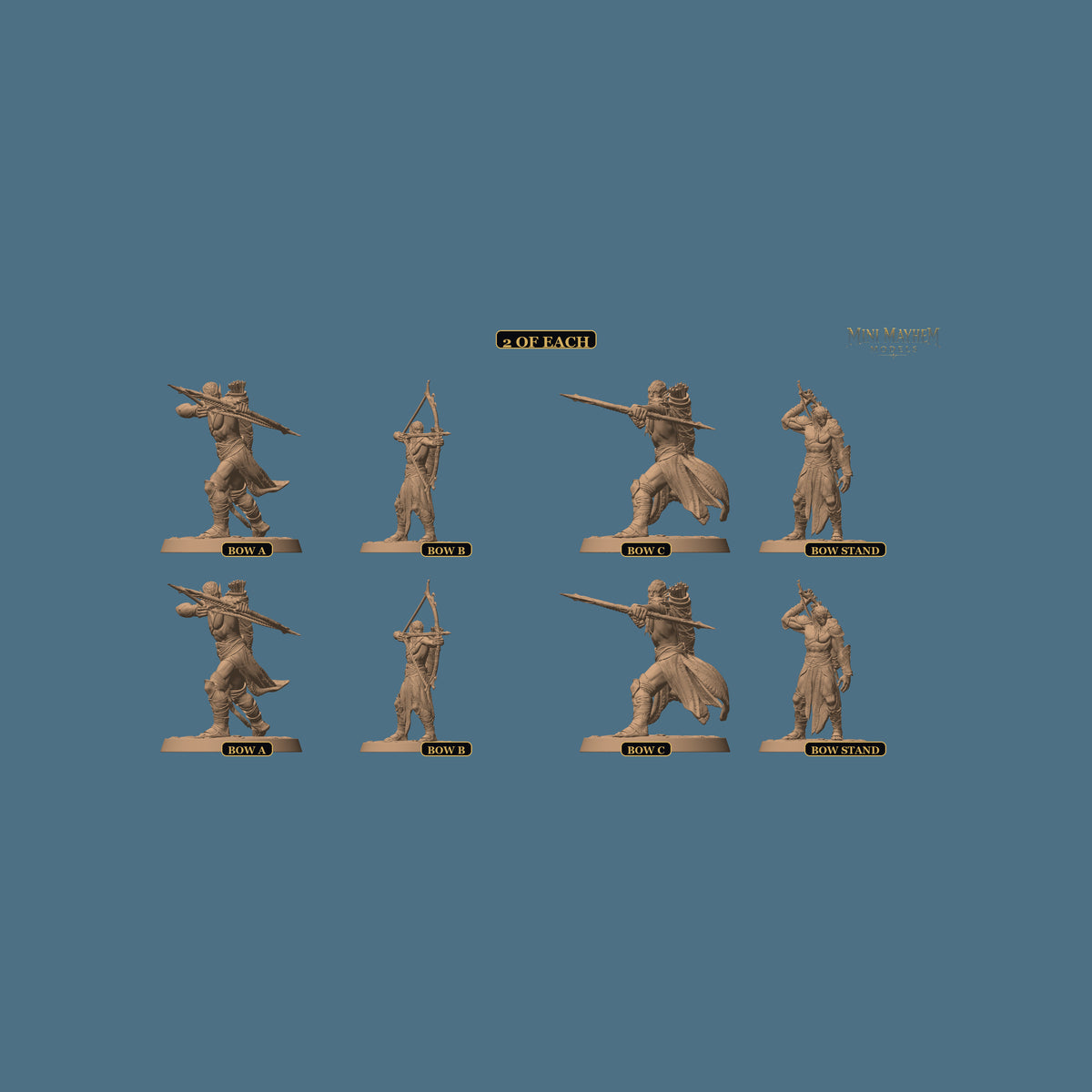 Hollow Blades Dark Elf Archer Deepwood Hollow | Option: 2 of each | DND miniatures Deepwood Hollow Rescale Miniatures