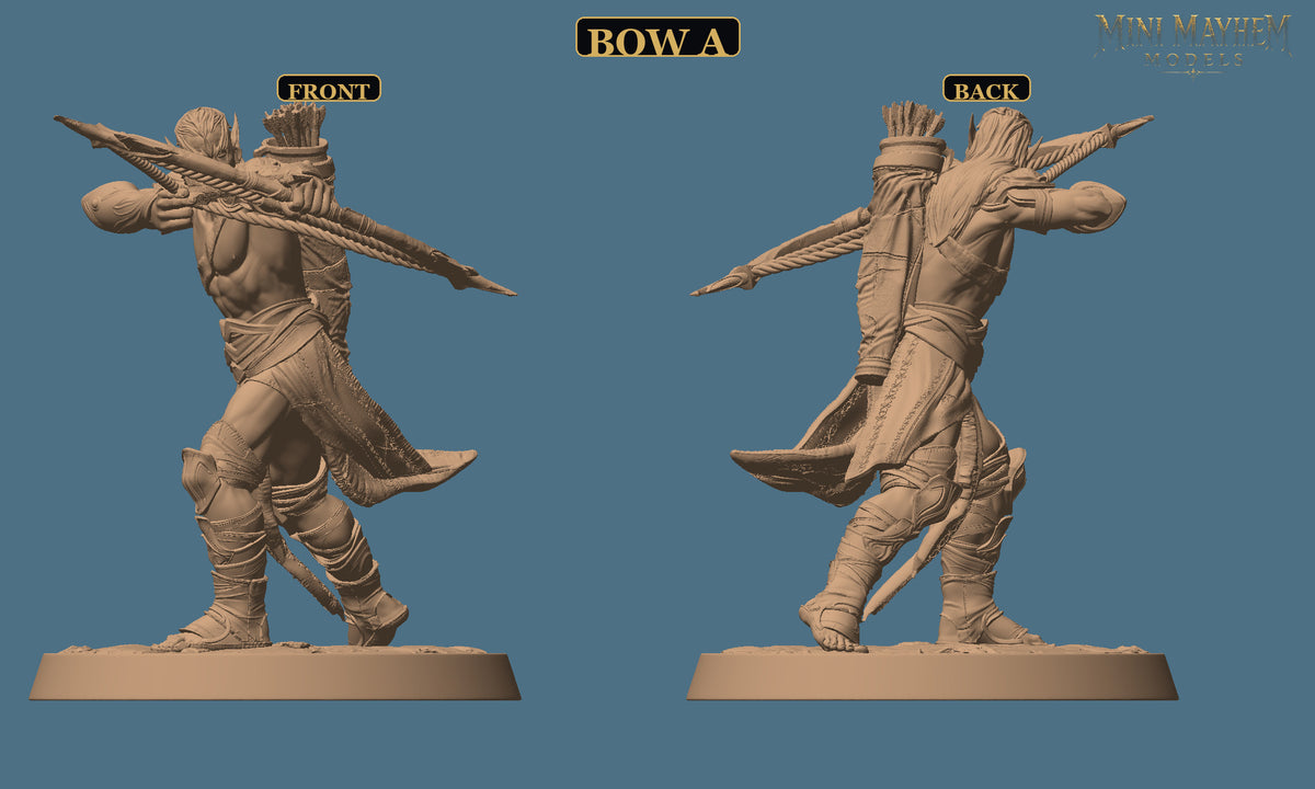 Hollow Blades Dark Elf Archer Deepwood Hollow | Option: Bow A | front | DND miniature Deepwood Hollow Rescale Miniatures
