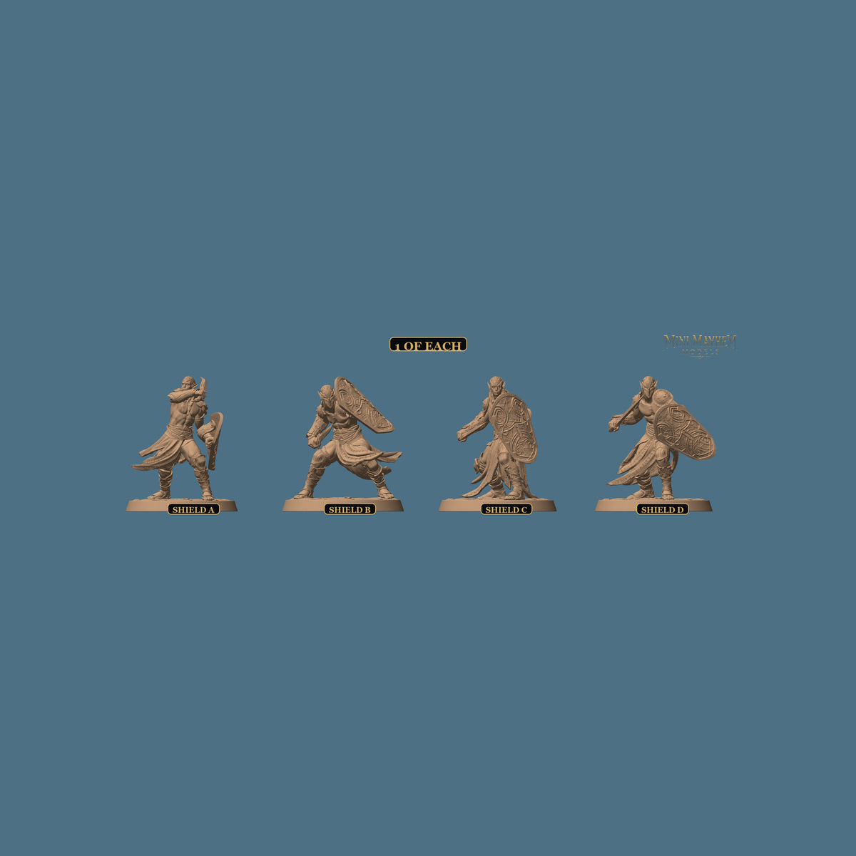 Hollow Blades Dark Elf Sword and Shield Deepwood Hollow | Option: 1 of each | DND miniatures Deepwood Hollow Rescale Miniatures