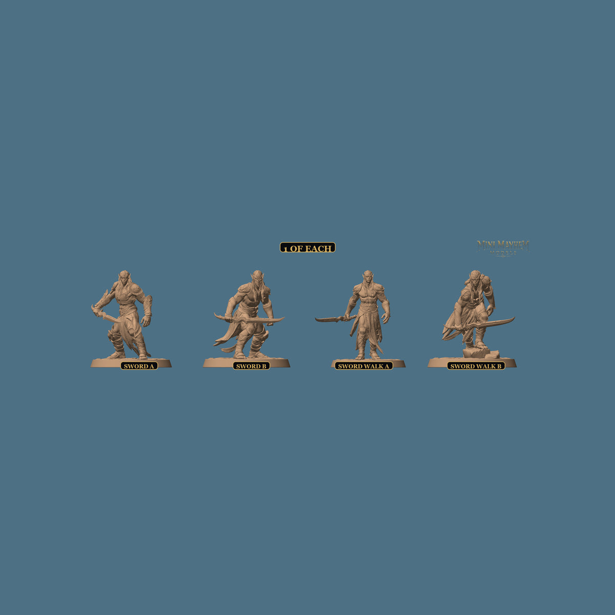 Hollow Blades Dark Elf Sword Deepwood Hollow | Option: 1 of each | DND miniatures Deepwood Hollow Rescale Miniatures
