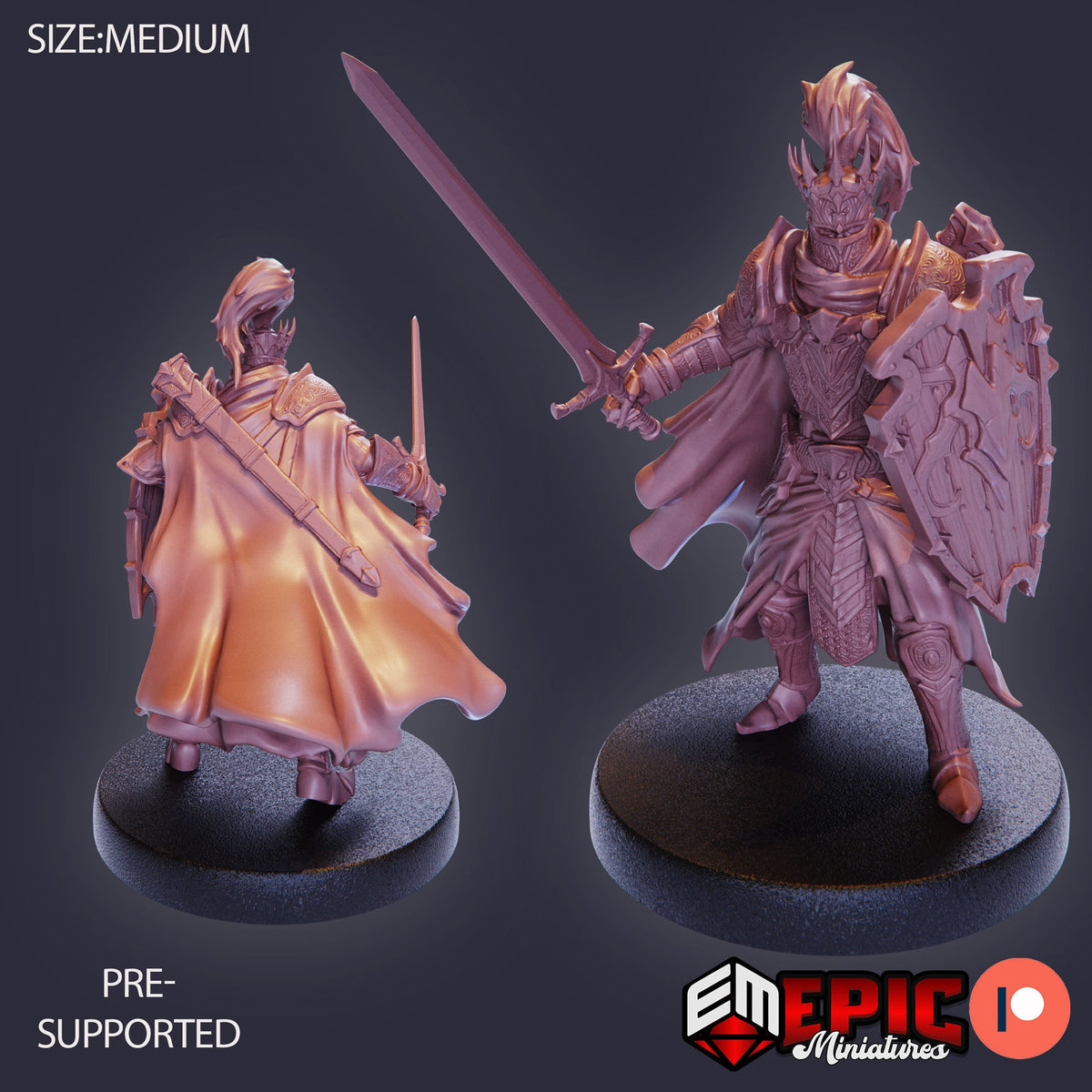 Death Knight Death Knight Axe back DND miniature Restless Bones 16k resin