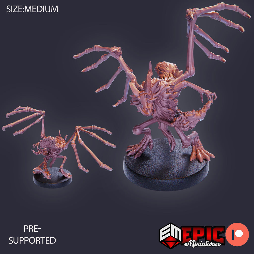 Dragonborn Skeleton Dragonborn Attacking back DND miniature Restless Bones 16k resin