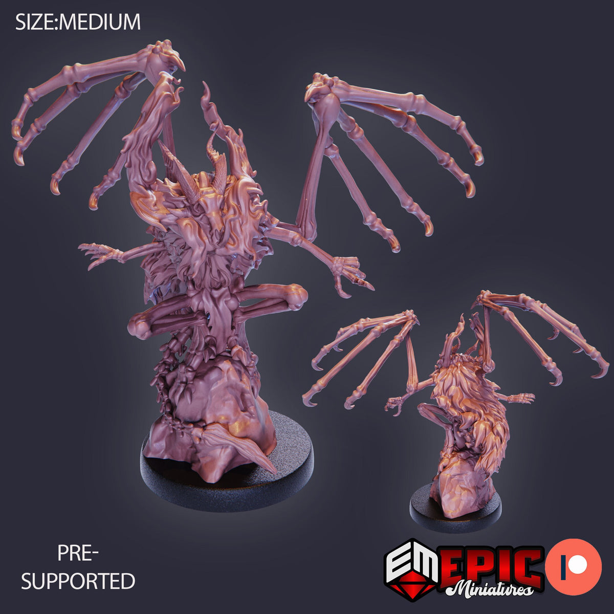 Dragonborn Skeleton Dragonborn front DND miniature Restless Bones 16k resin