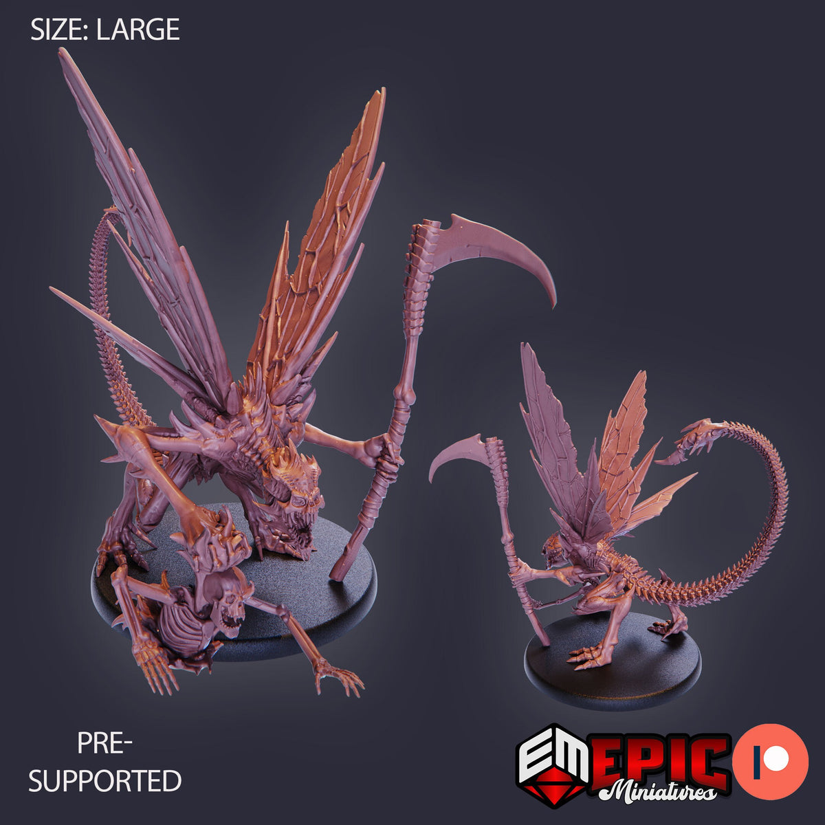 Bone Devil Axe back DND miniature Restless Bones 16k resin