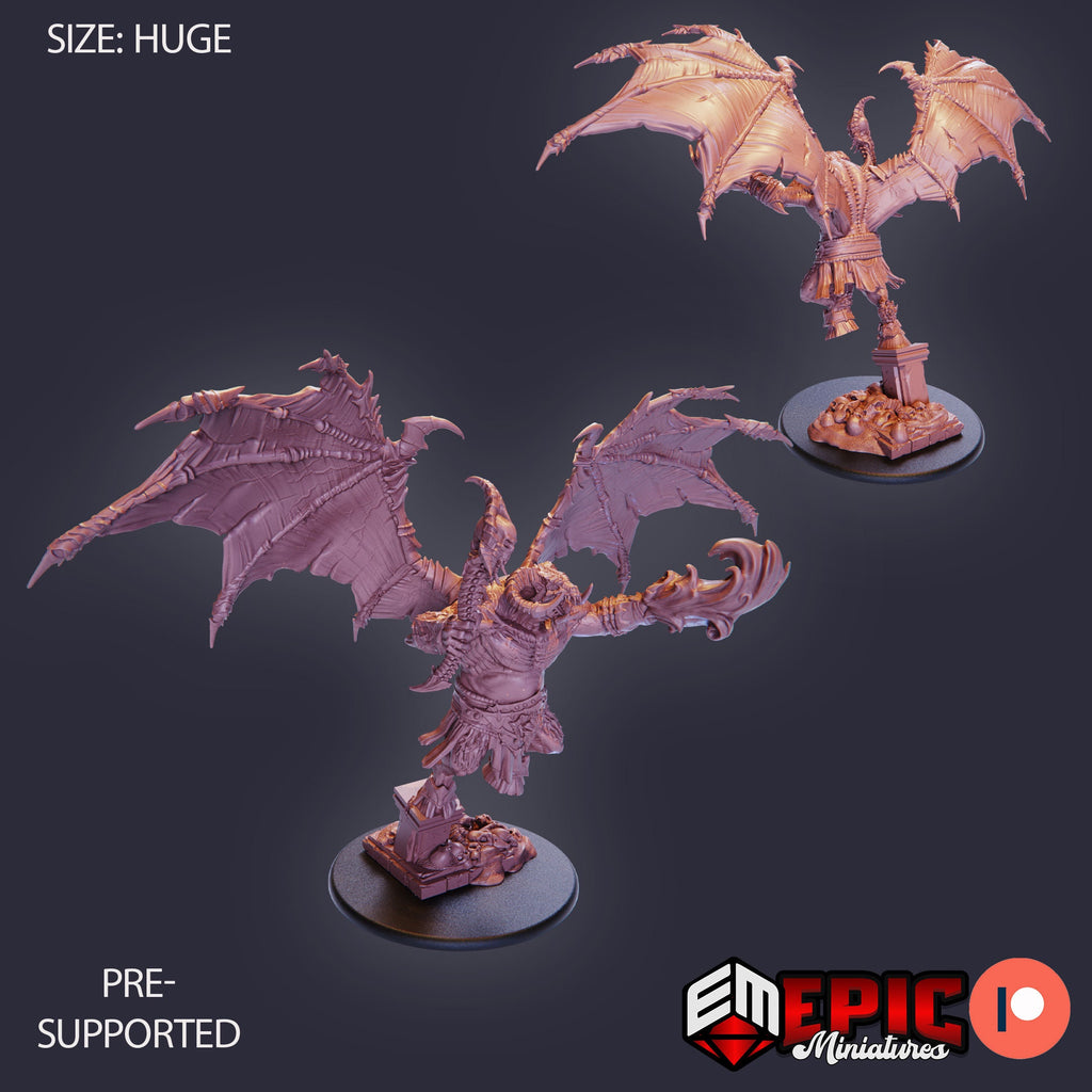 Orc Demon Lord Demon Lord Attacking front DND miniature Restless Bones 16k resin