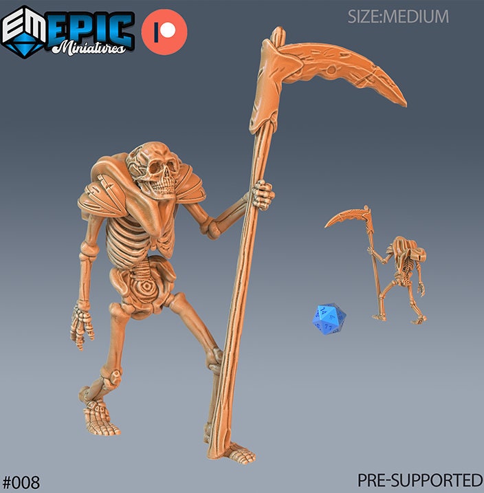 DND Miniature Crypt of Dread Skeleton Collection Dungeons and Dragons Mini Resin 3d Printed Set of 7 Skeleton 3 front DND miniature  16k resin