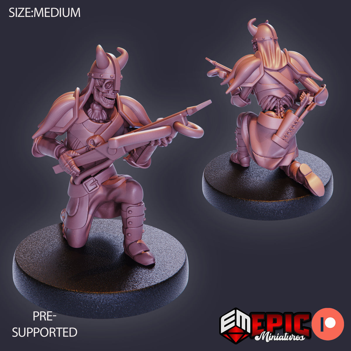 Skeleton Army Heavy Crossbow front DND miniature Restless Bones 16k resin
