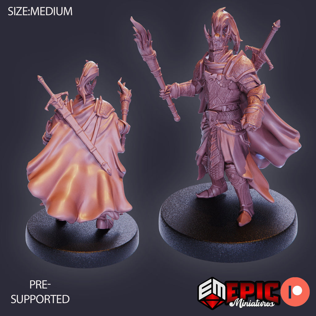 Death Knight Death Knight Torch back DND miniature Restless Bones 16k resin