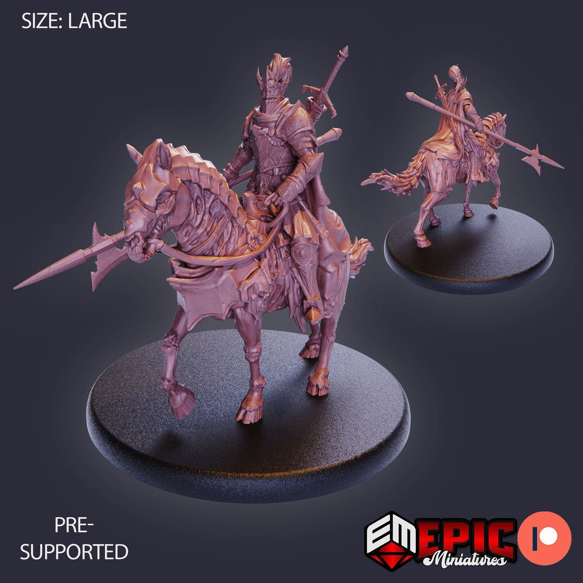Death Knight Death Knight Torch front DND miniature Restless Bones 16k resin
