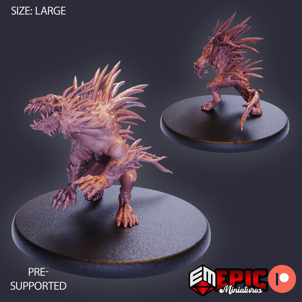 Barghest Barghest Attacking back DND miniature Restless Bones 16k resin