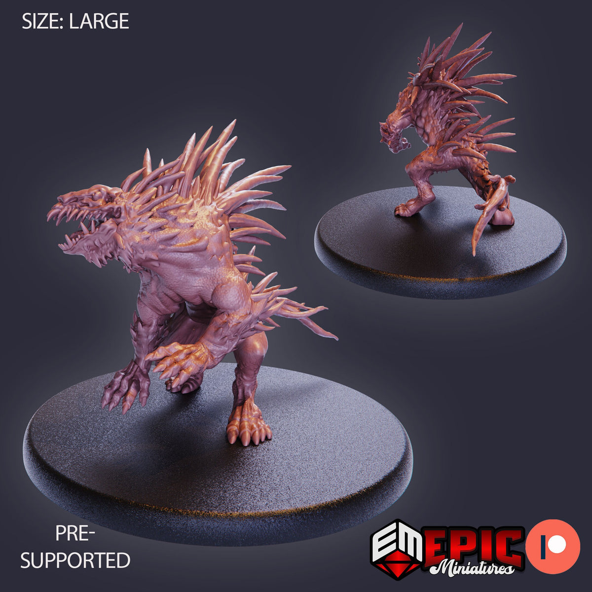 Barghest Barghest Attacking back DND miniature Restless Bones 16k resin