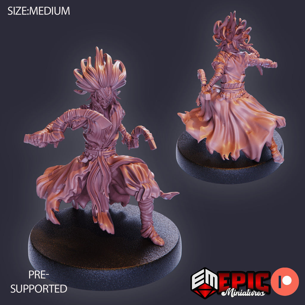 Bandage Warrior Magic front DND miniature Restless Bones 16k resin