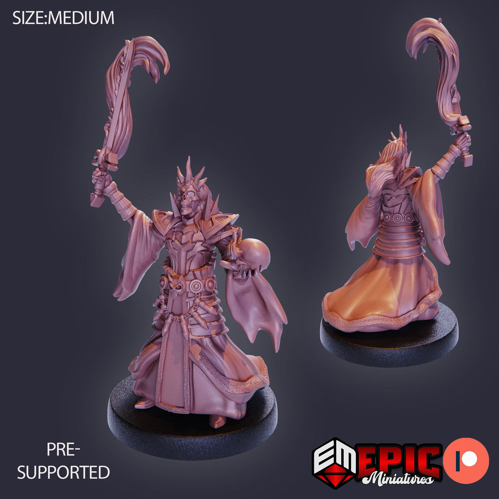 Ancient Lich Lich Magic front DND miniature Restless Bones 16k resin
