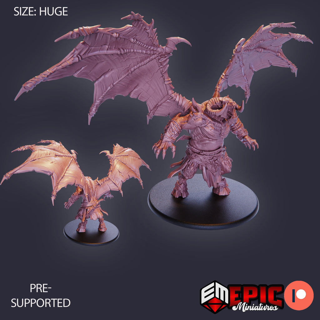 Orc Demon Lord Demon Lord Roar front DND miniature Restless Bones 16k resin