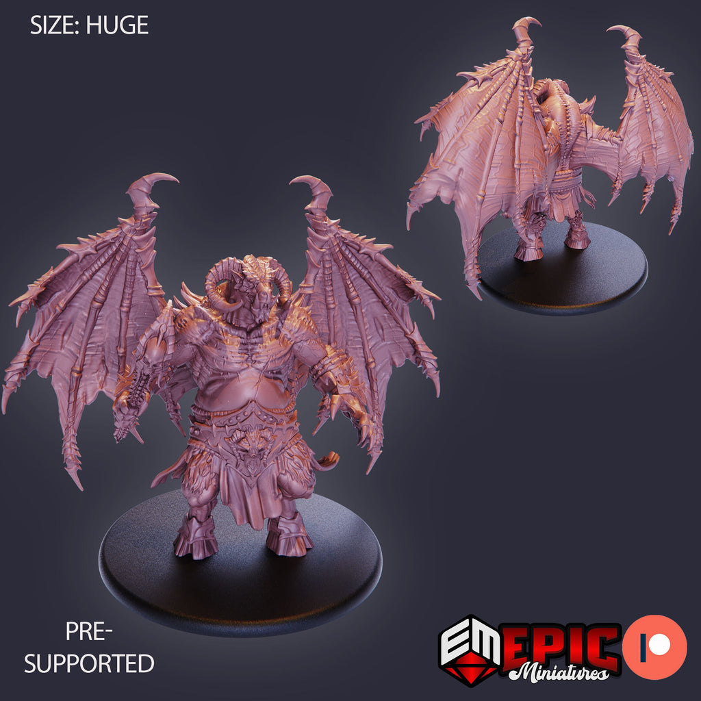 Orc Demon Lord Demon Lord Wand front DND miniature Restless Bones 16k resin