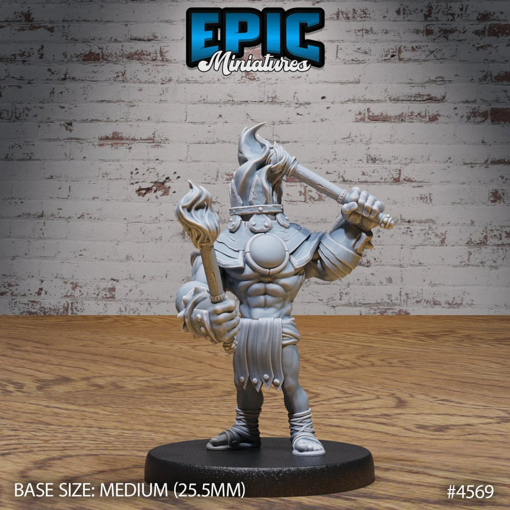 Torch Knight of 3 Option #4569 front DND miniature Vampire Invasion 16k resin