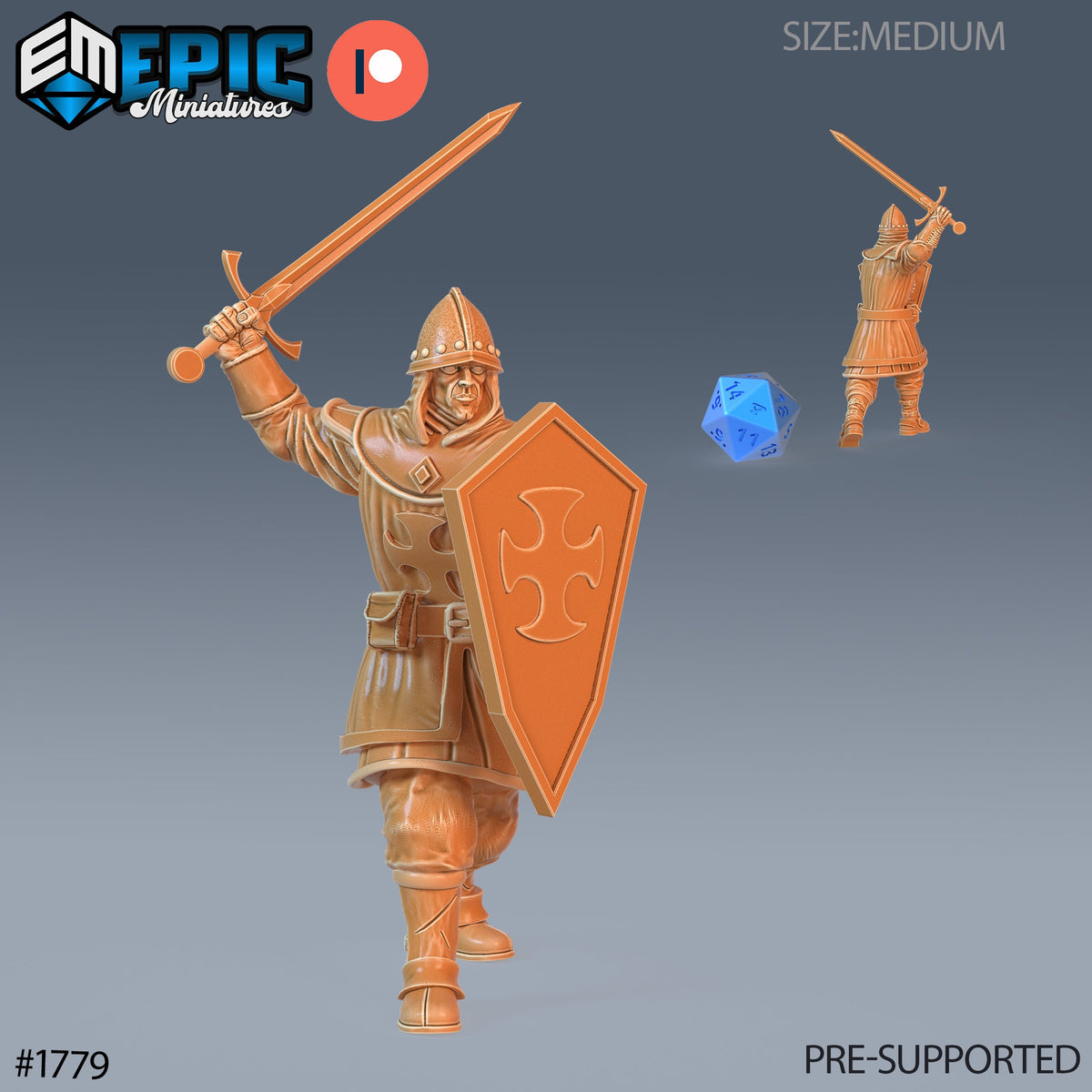 City Guard Option #1779 front DND miniature Guild of Thieves 16k resin