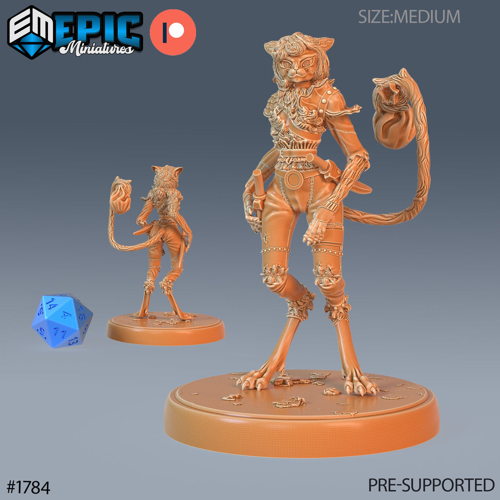 Cat Thief Option #1784 front DND miniature Guild of Thieves 16k resin