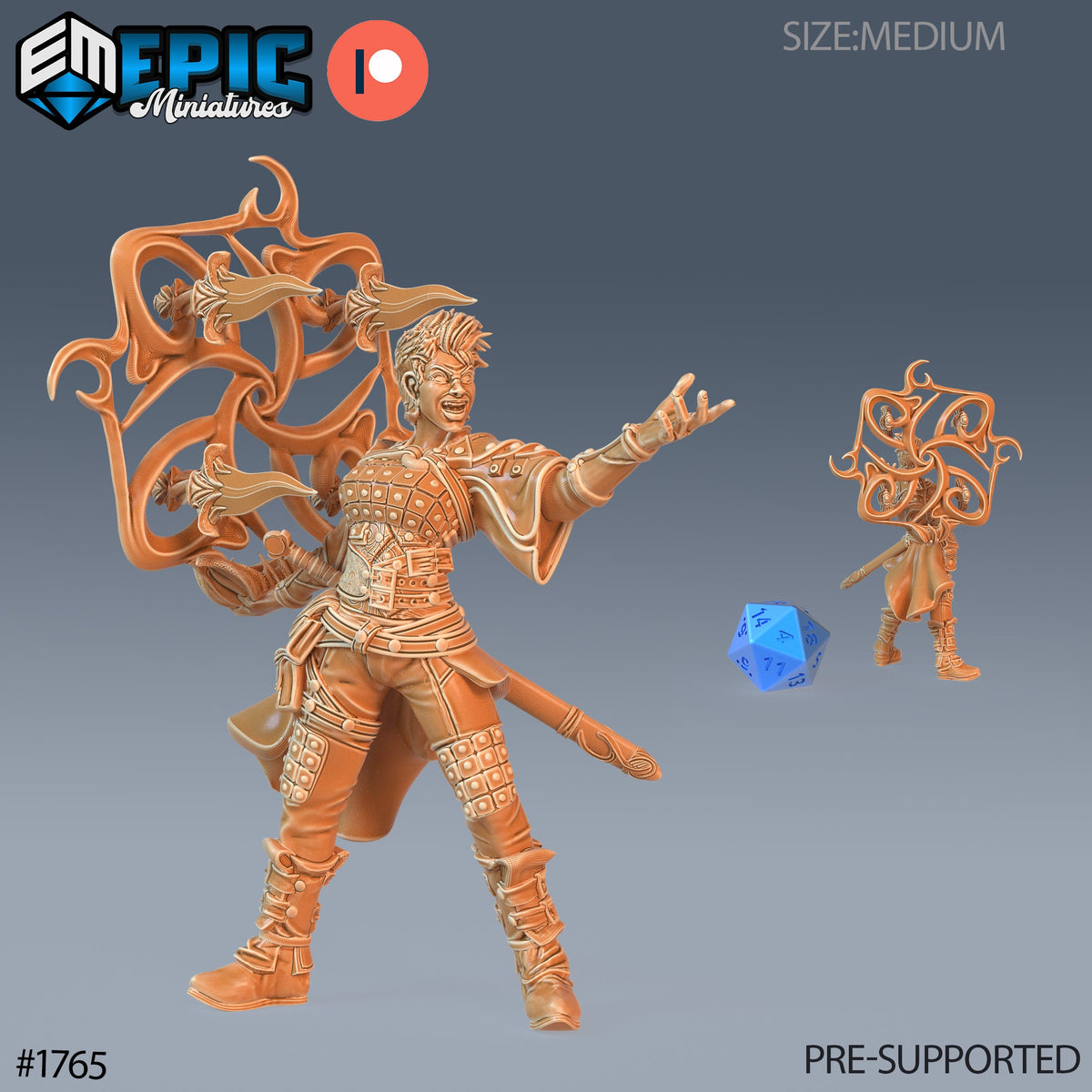 Guild Mage Option #1765 front DND miniature Guild of Thieves 16k resin