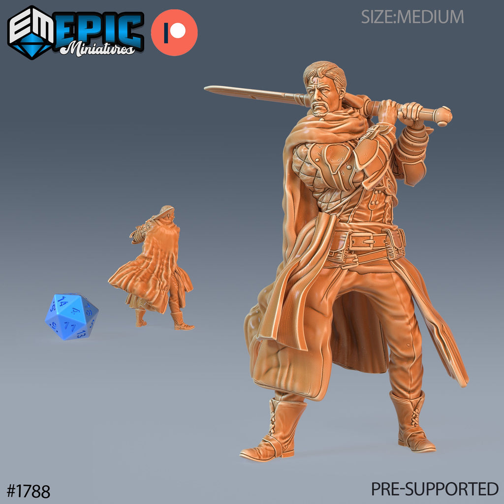 Human Thief Option #1788 front DND miniature Guild of Thieves 16k resin
