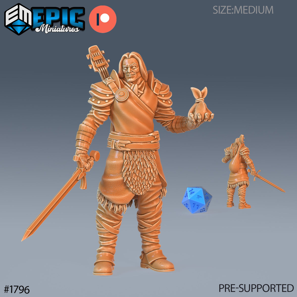 Noble Human Option #1796 front DND miniature Guild of Thieves 16k resin