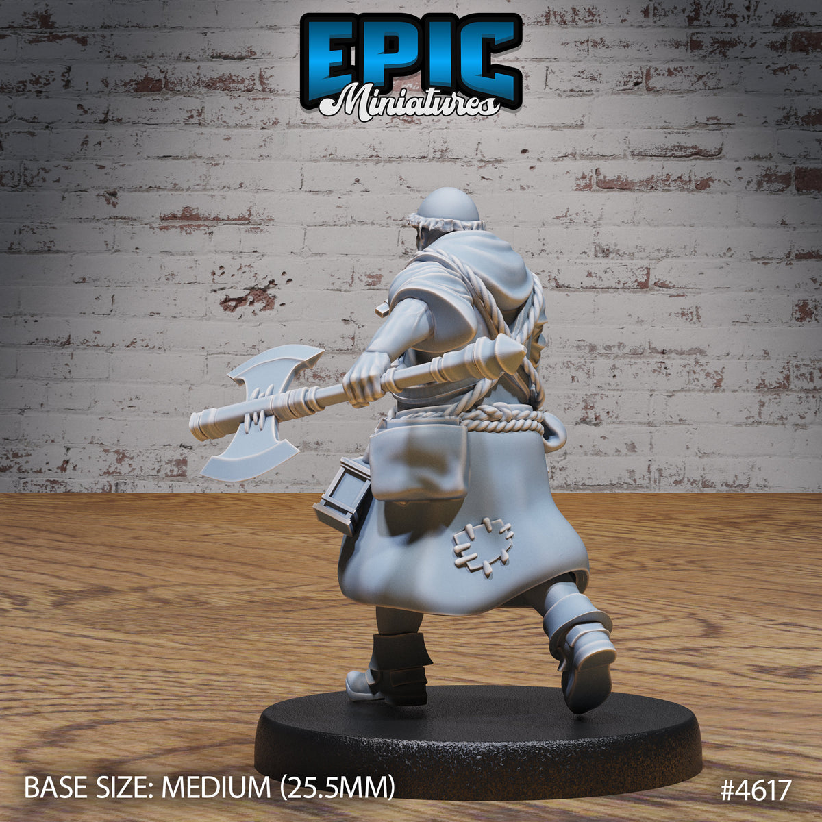 Medieval Cleric Monk Option #4617 back DND miniature Faith Defender 16k resin