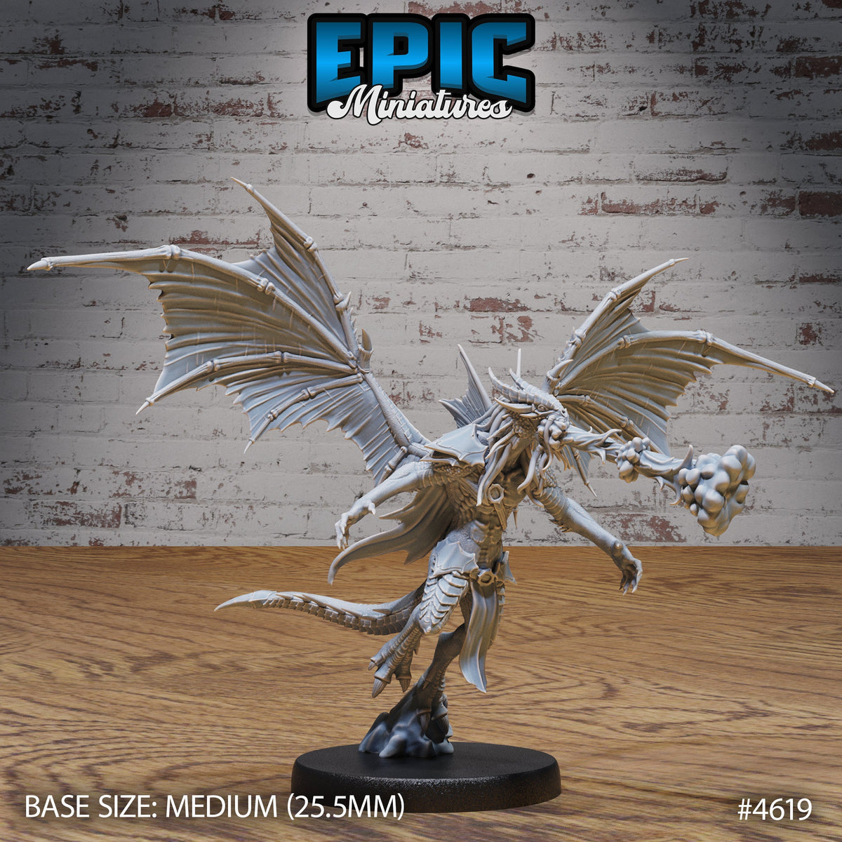 Draconic Demon Option #4619 front DND miniature Faith Defender 16k resin