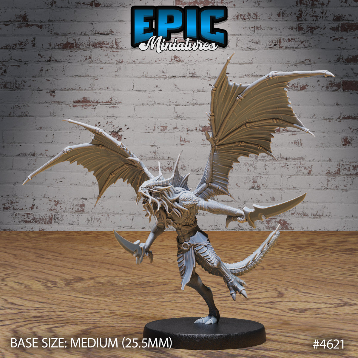 Draconic Demon Option #4621 front DND miniature Faith Defender 16k resin