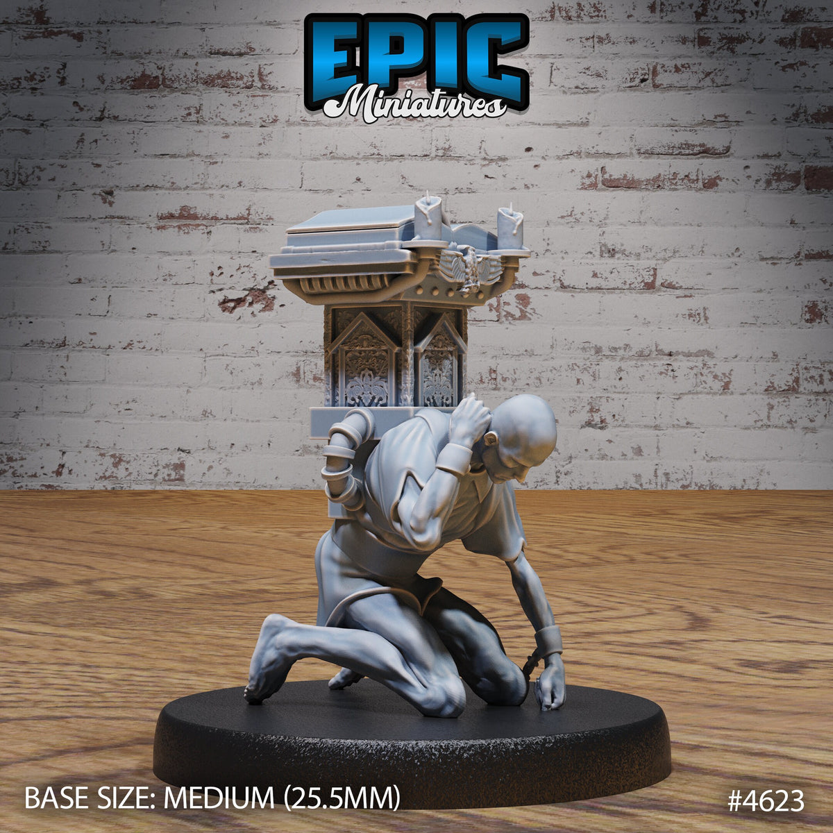 Fallen Bishop of 4 Option #4623 front DND miniature Faith Defender 16k resin