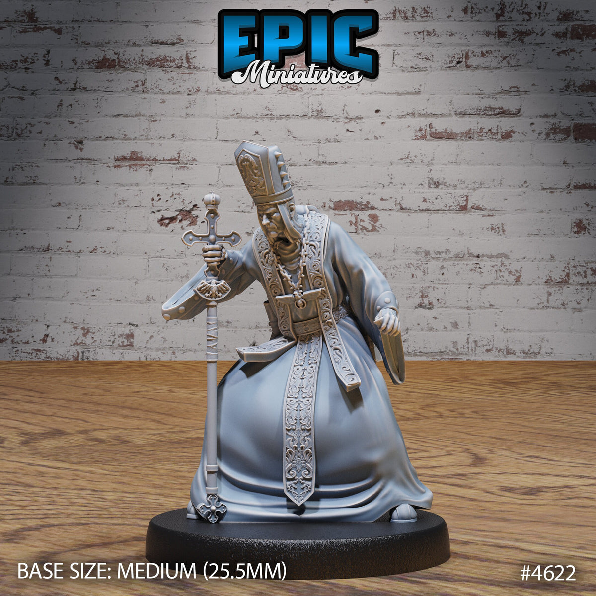 Fallen Bishop of 4 Option #4622 front DND miniature Faith Defender 16k resin