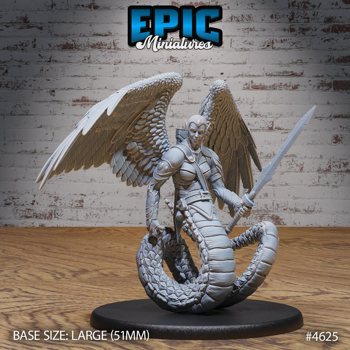 Holy Serpent Option #4625 front DND miniature Faith Defender 16k resin