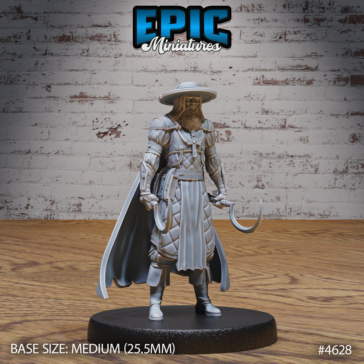 Monster Hunter Van Helsing Option #4628 front DND miniature Faith Defender 16k resin