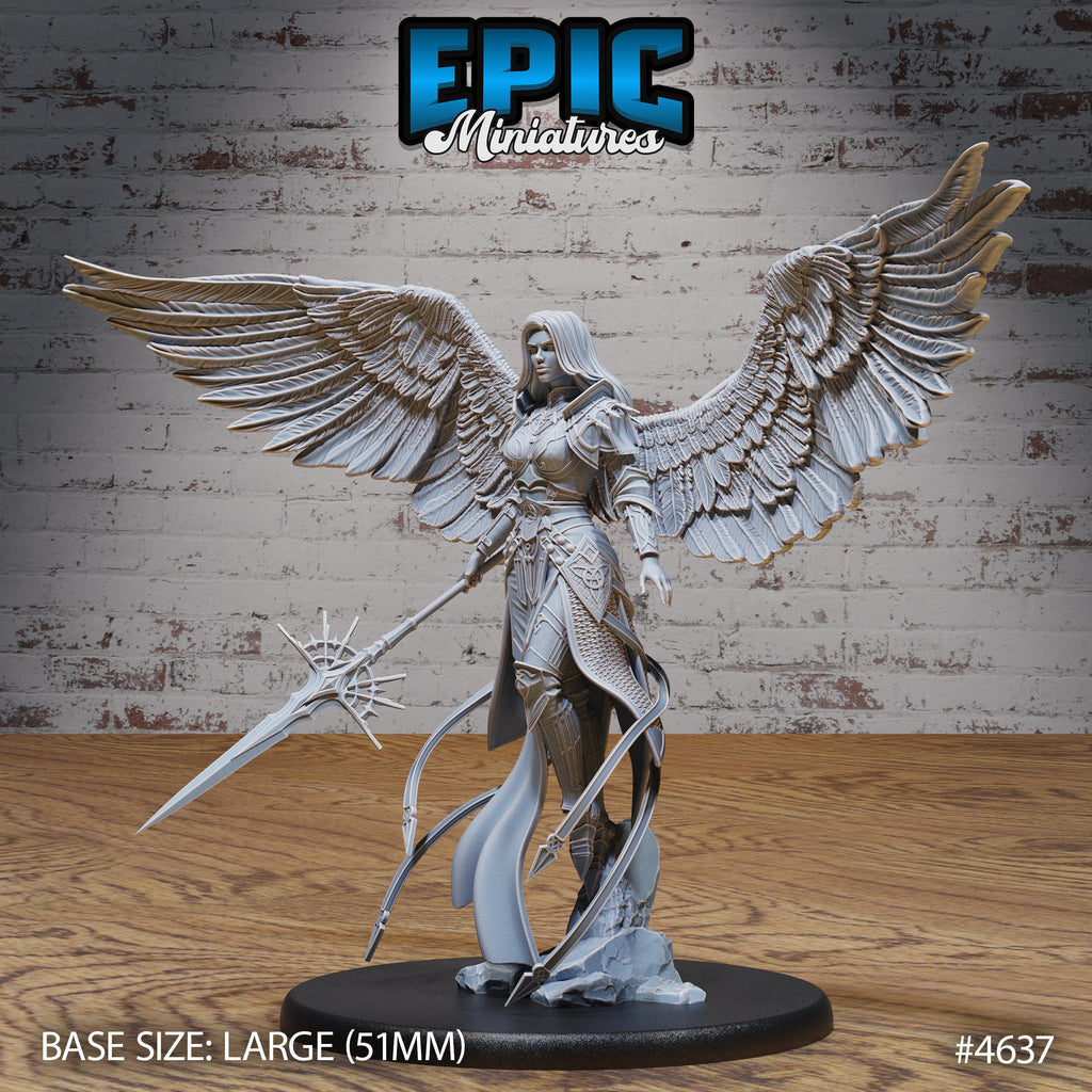 Female Planetar Angel Option #4637 front DND miniature Faith Defender 16k resin
