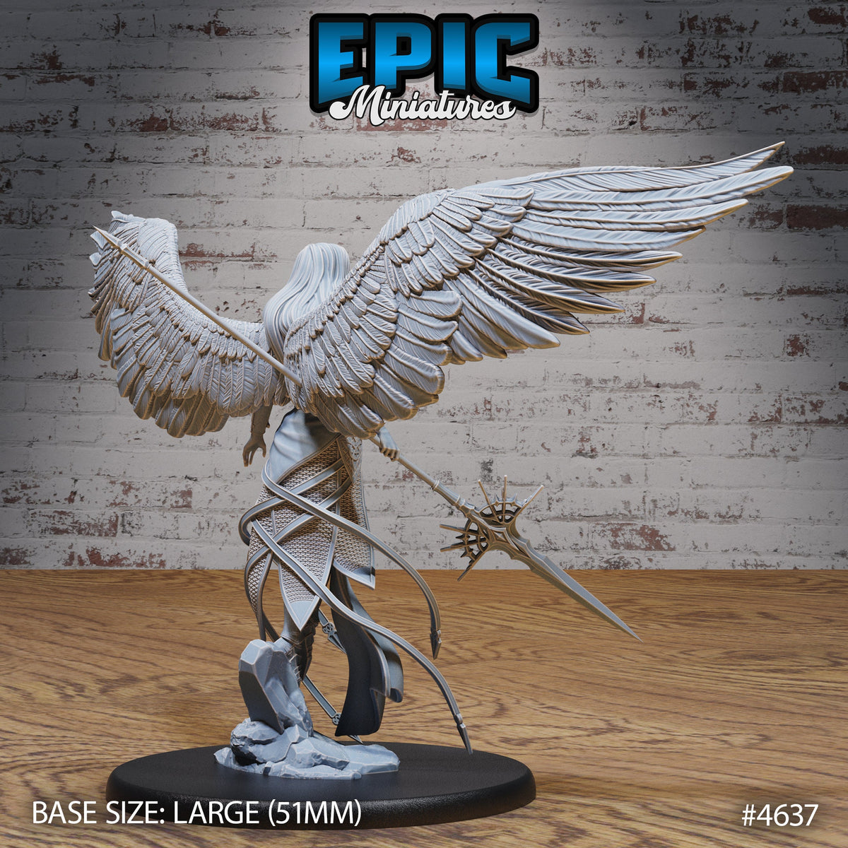 Female Planetar Angel Option #4638 front DND miniature Faith Defender 16k resin