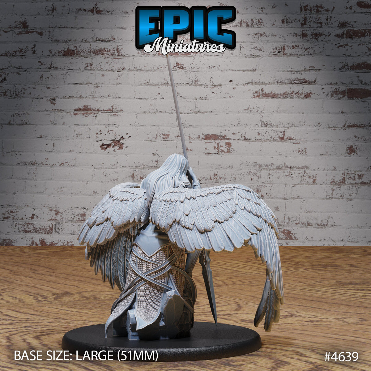 Female Planetar Angel #3 at 75mm tall front DND miniature Faith Defender 16k resin