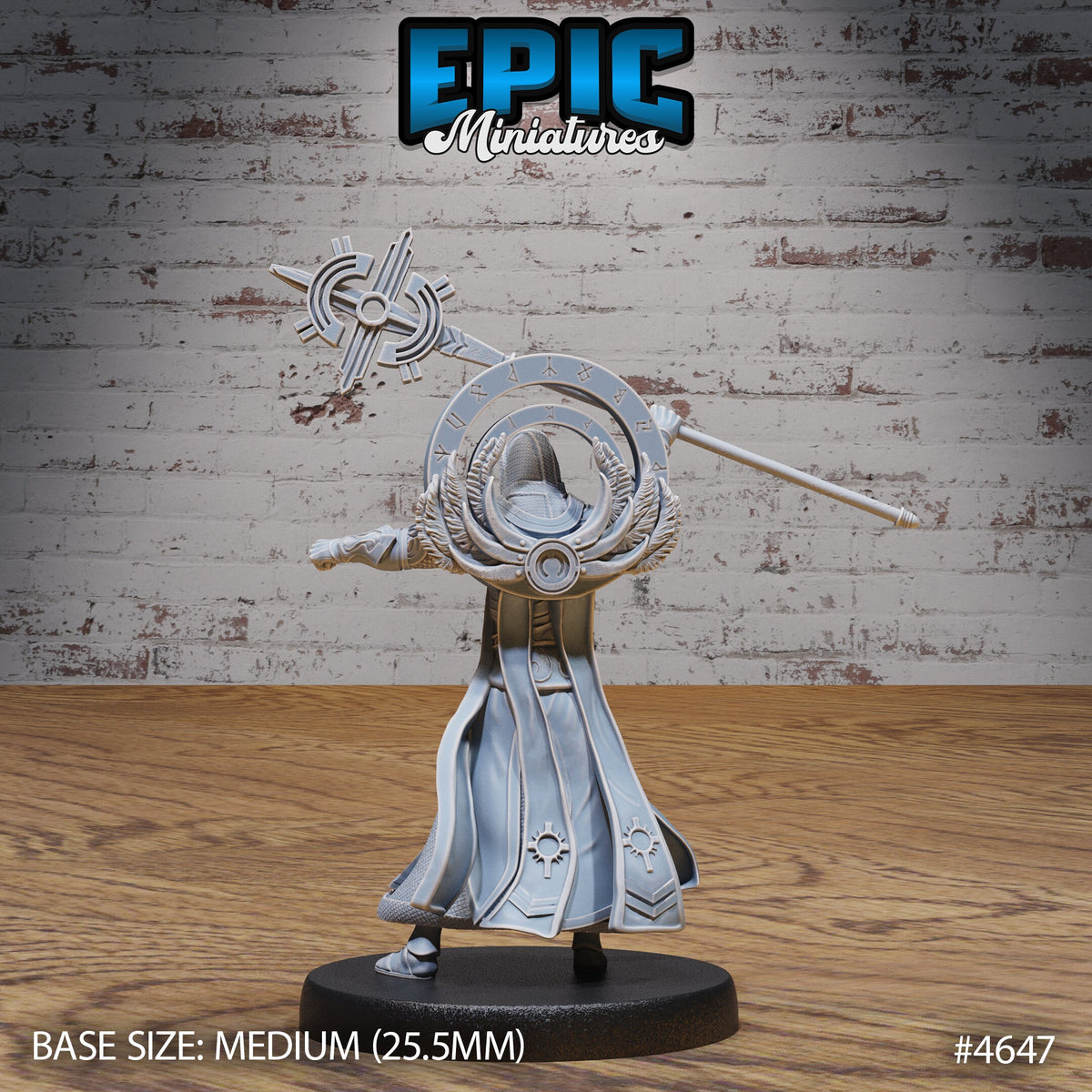 White Priest Option #4647 back DND miniature Faith Defender 16k resin