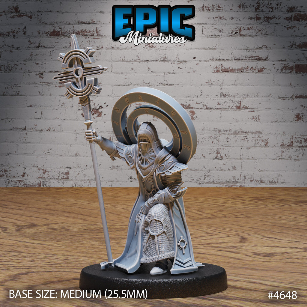 White Priest Option #4648 front DND miniature Faith Defender 16k resin