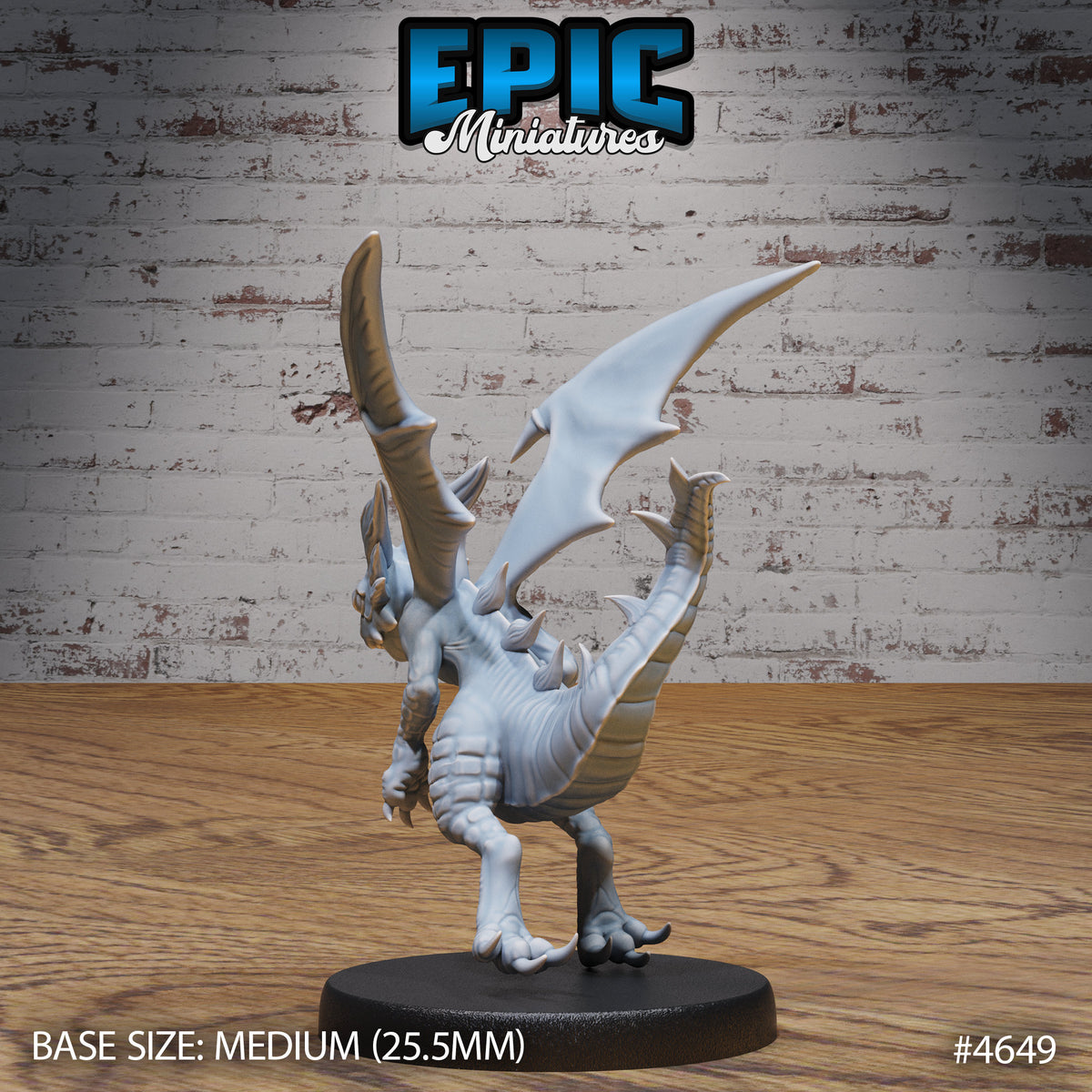 Light Dragon Wyrmling Option #4649 back DND miniature Faith Defender 16k resin
