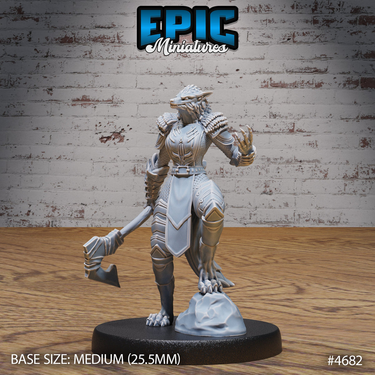 Werewolf Armored Female Option #4682 front DND miniature Beast Hunt 16k resin