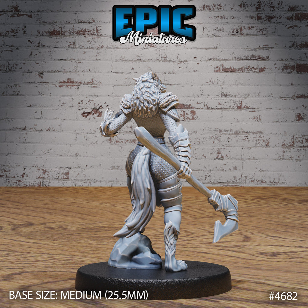 Werewolf Armored Female Option #4682 back DND miniature Beast Hunt 16k resin