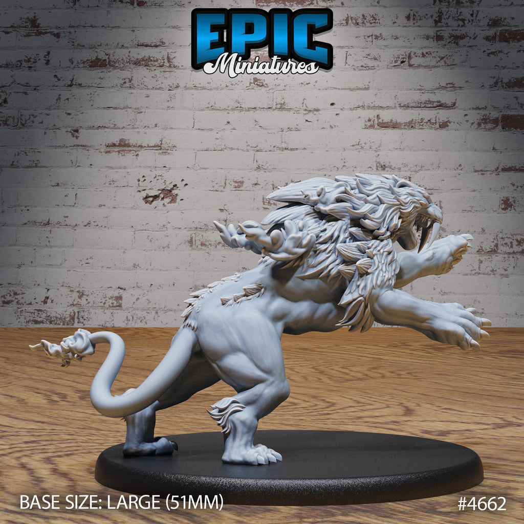 Sabertooth Beast #3 at 40mm scale front DND miniature Beast Hunt 16k resin