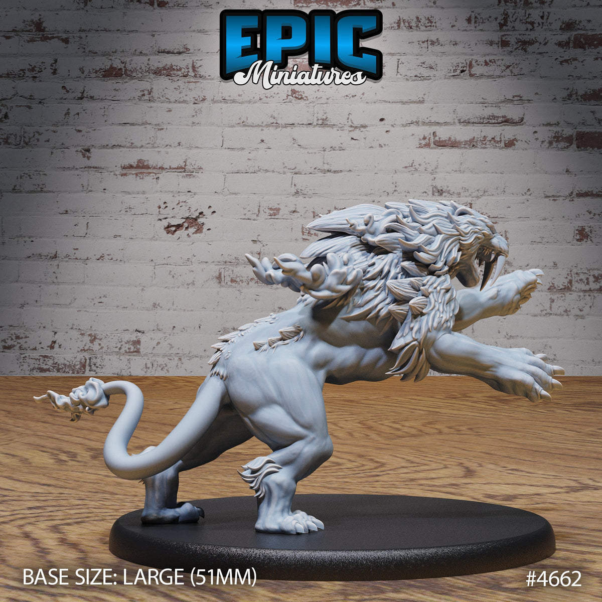 Sabertooth Beast #3 at 40mm scale front DND miniature Beast Hunt 16k resin