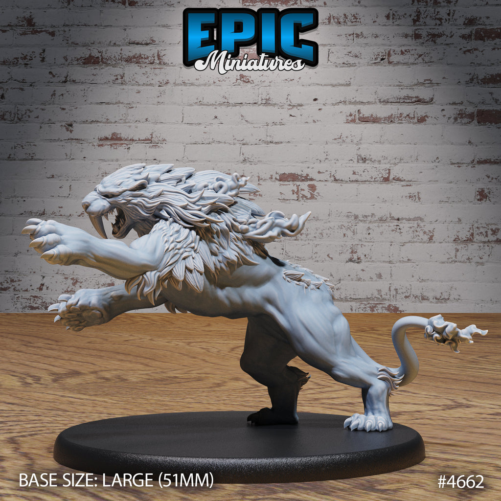 Sabertooth Beast #2 at 40mm scale front DND miniature Beast Hunt 16k resin