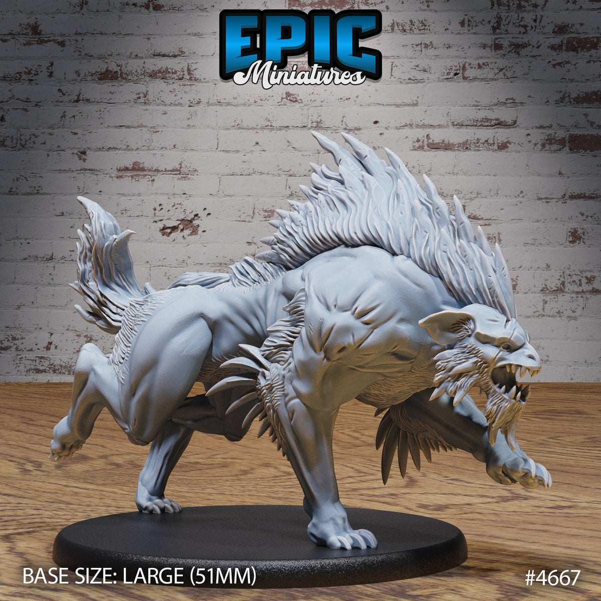 Warg Beast Option #4667 front DND miniature Beast Hunt 16k resin