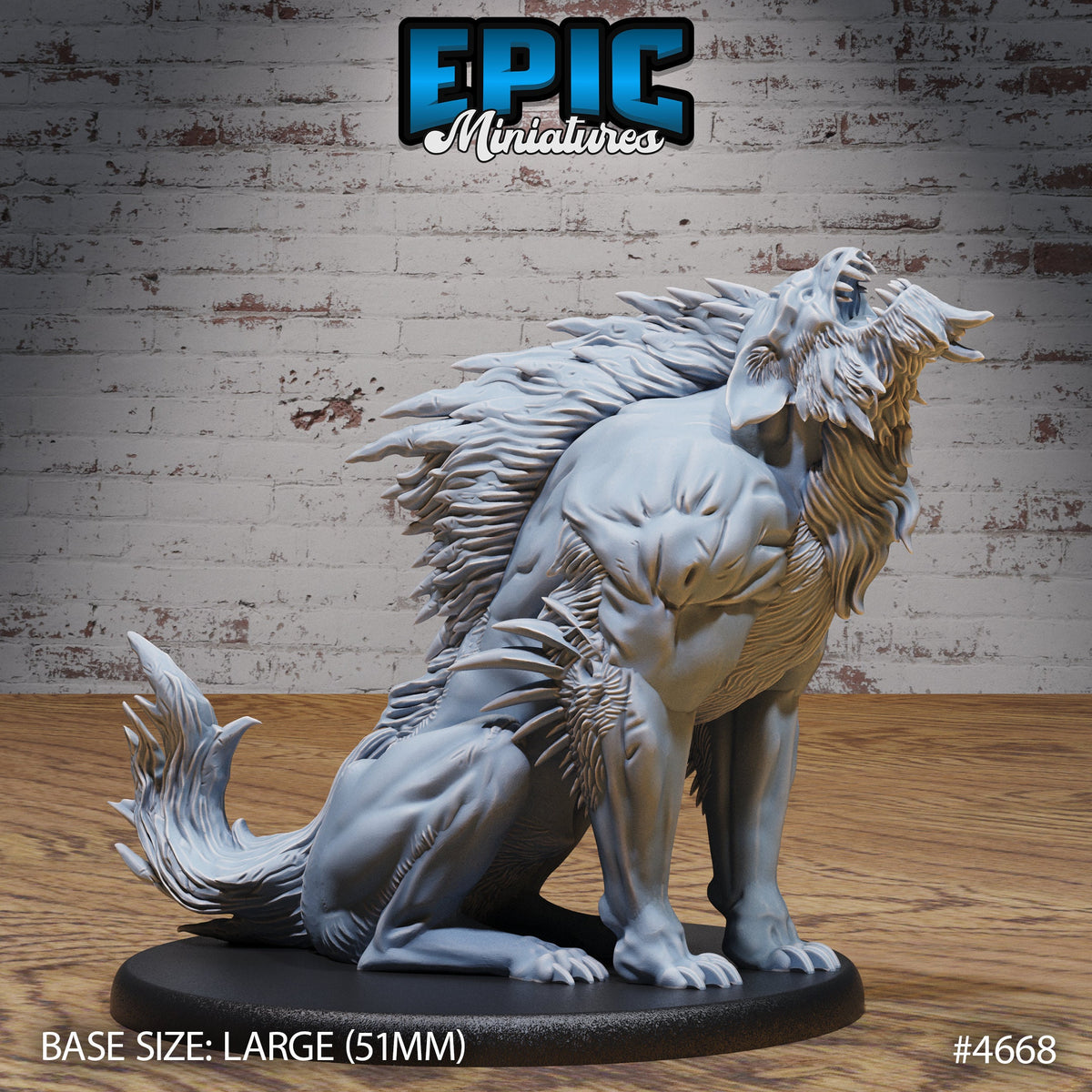 Warg Beast Option #4668 front DND miniature Beast Hunt 16k resin