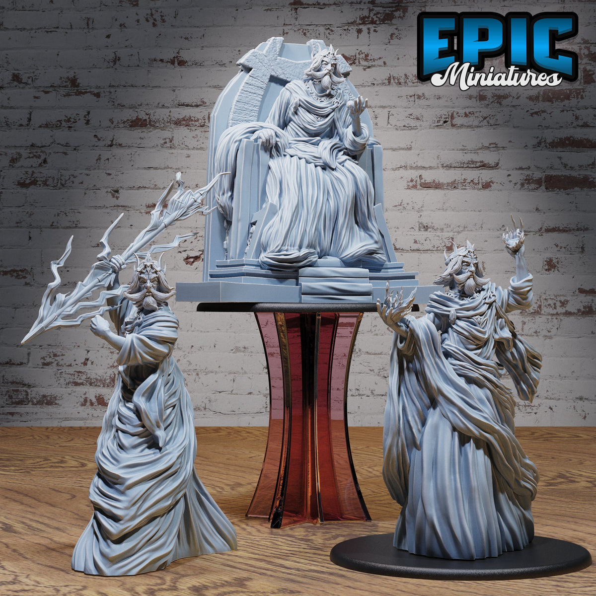 White God Avatar DND miniatures group photo Faith Defender