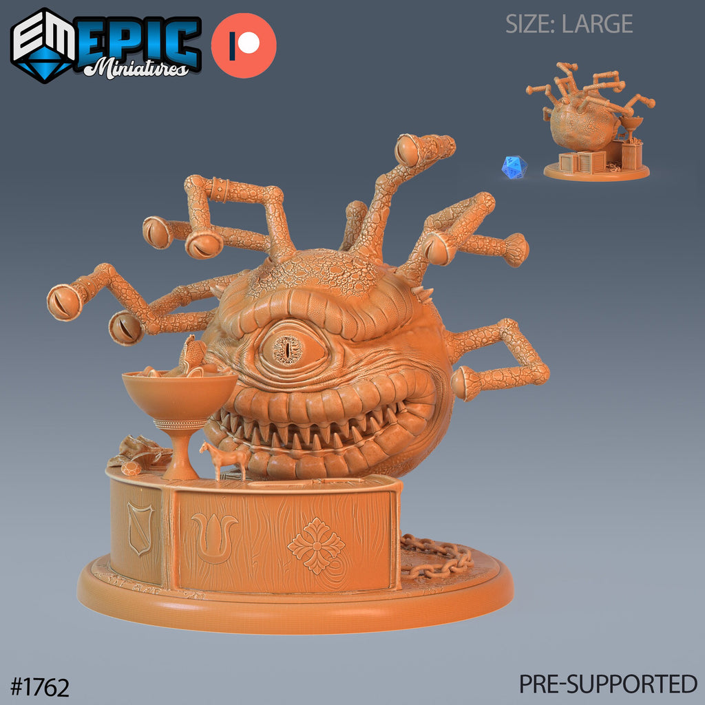 Guild Master Eye Tyrant Eyelash Spectator Master Eye Tyrant front DND miniature Guild of Thieves 16k resin