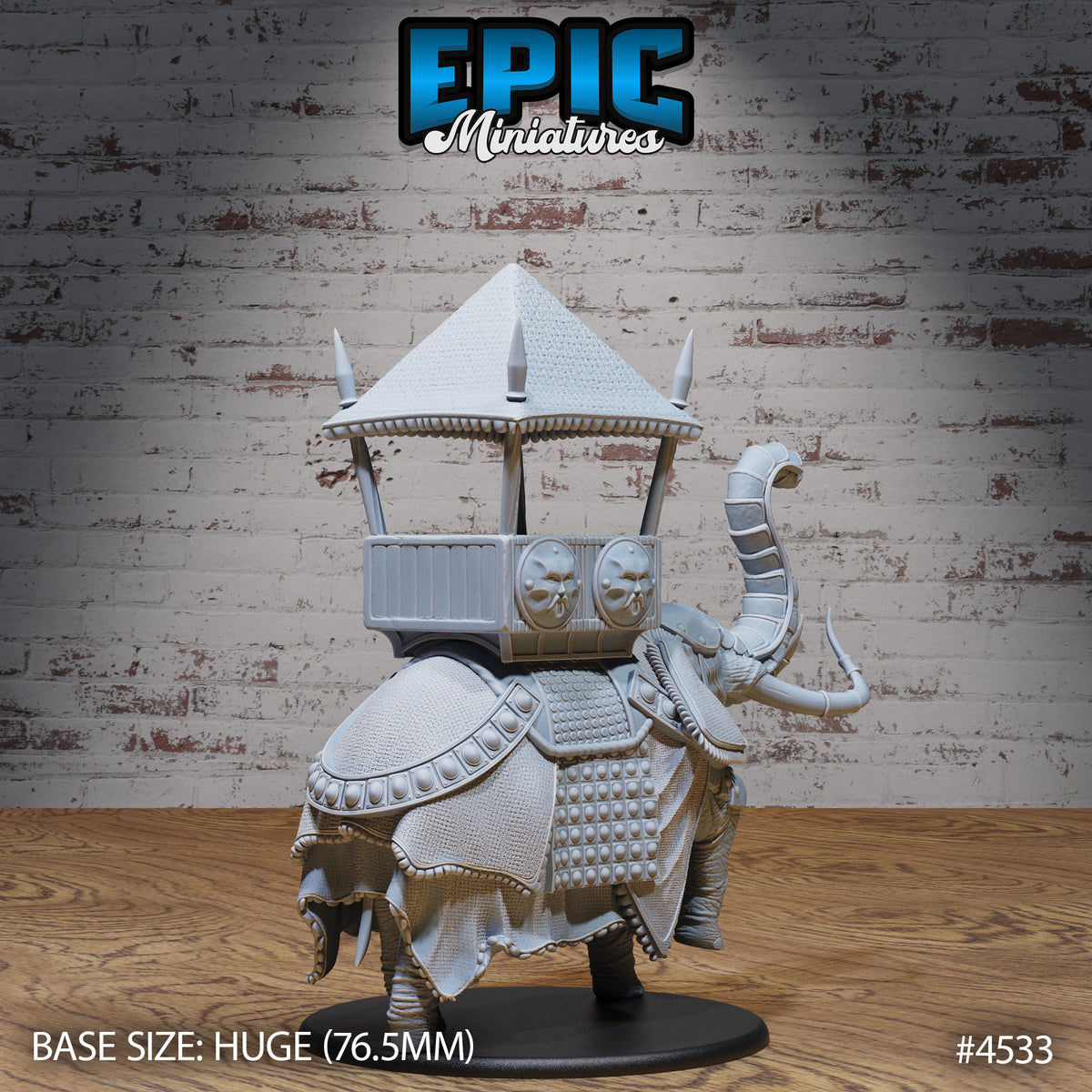 1/35 scale Safari Elephant Mount Option #4533 back DND miniature Safari Tour 16k resin