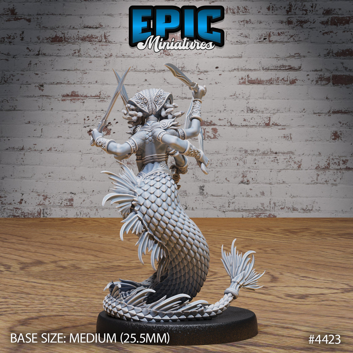 Naga Queen Option #4423 back DND miniature Serpents Rage 16k resin