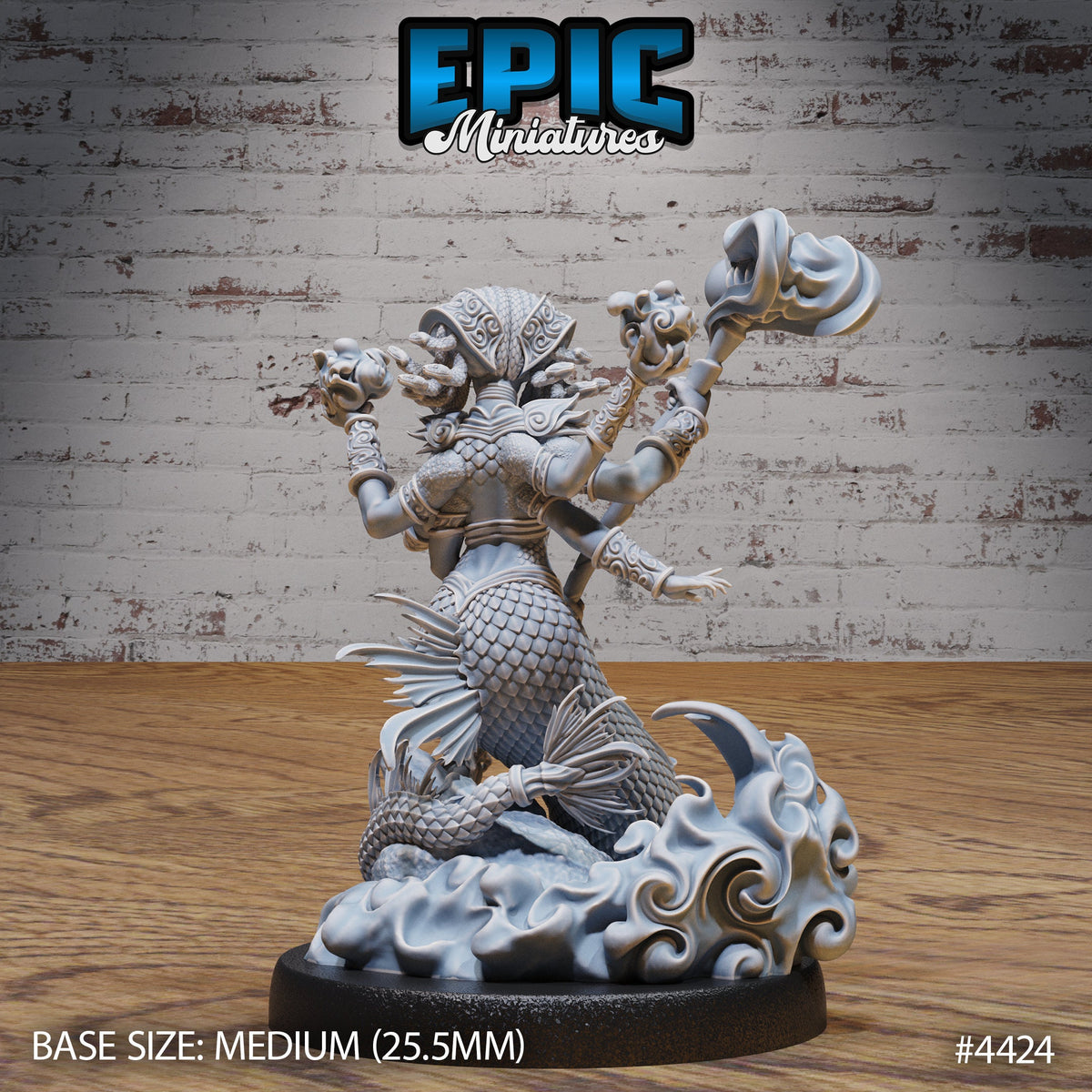 Naga Queen Option #4424 back DND miniature Serpents Rage 16k resin